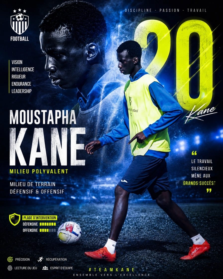 Moustapha Kane con el equipo de On Fire Football Academy